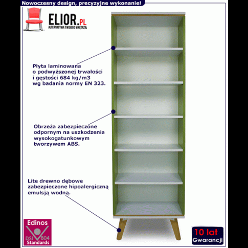 Fotografia Skandynawski regał Ivon 6X - Zielony z kategorii Regały