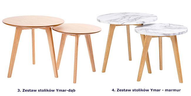 Produkt Zestaw dwóch okrągłych stolików Ymar - szklany blat - zdjęcie numer 3