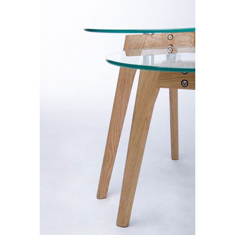 Szczegółowe zdjęcie nr 6 produktu Zestaw dwóch okrągłych stolików Ymar - szklany blat