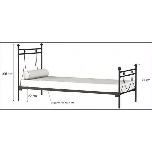 pojedyncze łóżko metalowe rosette wymiary