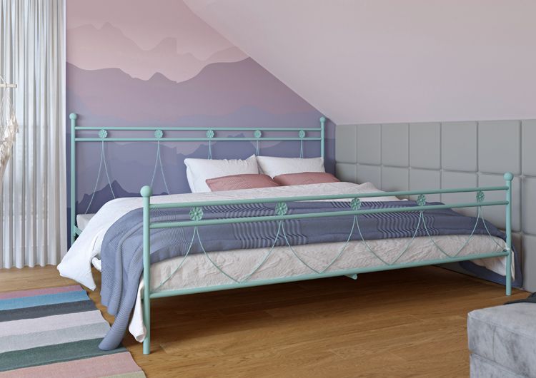 Podwójne łóżko metalowe Rosette 160x200