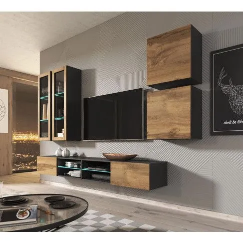 Szczegółowe zdjęcie nr 5 produktu Wisząca szafka RTV Vitoria 7X - dąb wotan