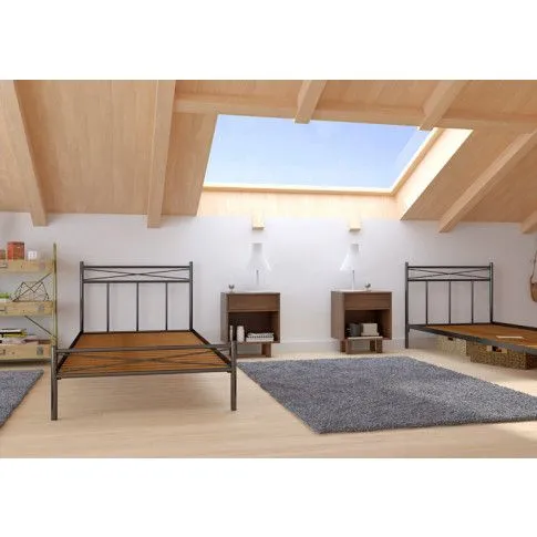 Szczegółowe zdjęcie nr 5 produktu Łóżko dwuosobowe metalowe Olvin 140x200 - 17 kolorów