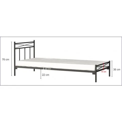 Szczegółowe zdjęcie nr 7 produktu Łóżko dwuosobowe metalowe Olvin 140x200 - 17 kolorów