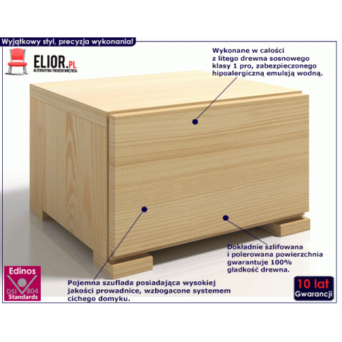 Fotografia Szafka nocna z szufladą Narcyx 5S - 7 kolorów z kategorii Sypialnia