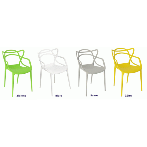 Szczegółowe zdjęcie nr 4 produktu Żółte nowoczesne krzesło z podłokietnikami - Prazi