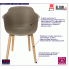 Fotografia Designerskie krzesło kubełkowe Alzak - beżowe z kategorii Krzesła wg koloru/stylu