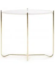 Konsola w stylu glamour Denix - biały - złoty w sklepie Edinos.pl