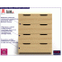 Fotografia Komoda drewniana z szufladami Laurell 5X - 4 kolory z kategorii Komody z 4 szufladami