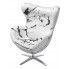 Zdjęcie produktu Wypoczynkowy fotel jajo Eggi 4X - Marmurkowy.