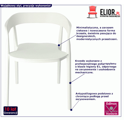 Fotografia Białe minimalistyczne krzesło - Brett z kategorii Krzesła wg koloru/stylu