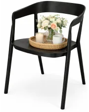 Czarne minimalistyczne krzesło z podłokietnikami - Uvos w sklepie Edinos.pl