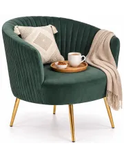 Zielony klubowy fotel muszelka - Kasto w sklepie Edinos.pl