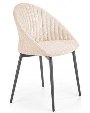 Beżowe nowoczesne krzesło tapicerowane - Malika w sklepie Edinos.pl