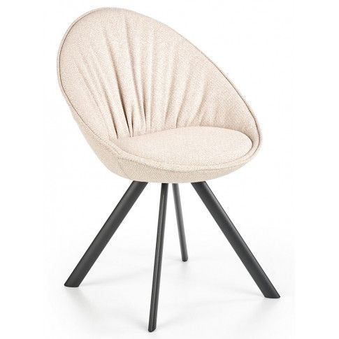 Zdjęcie produktu Minimalistyczne krzesło tapicerowane Jupiter - beż.
