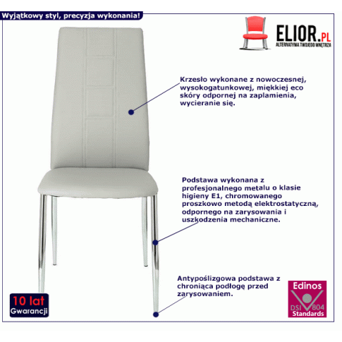 Fotografia Tapicerowane krzesło Corse - jasnoszare z kategorii Kuchnia i jadalnia