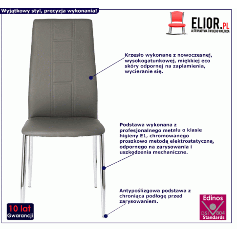 Fotografia Tapicerowane krzesło Corse - ciemnoszare z kategorii Krzesła tapicerowane