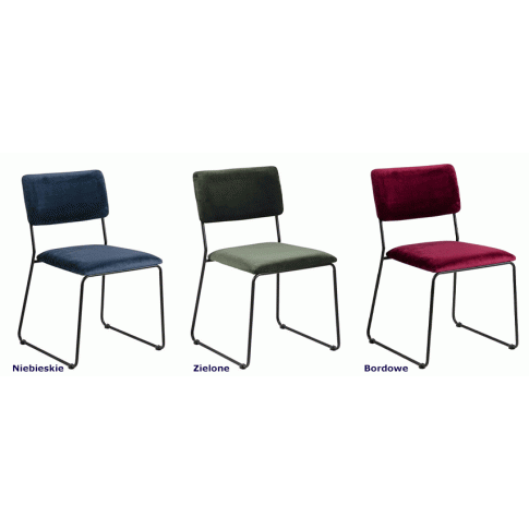 Szczegółowe zdjęcie nr 4 produktu Welwetowe krzesło Kalen - bordowe