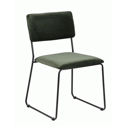 Zdjęcie produktu Welwetowe tapicerowane krzesło Nadio - zielone.
