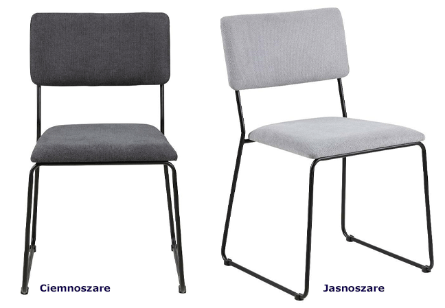 Tapicerowane krzesło Nadio 2X - szare