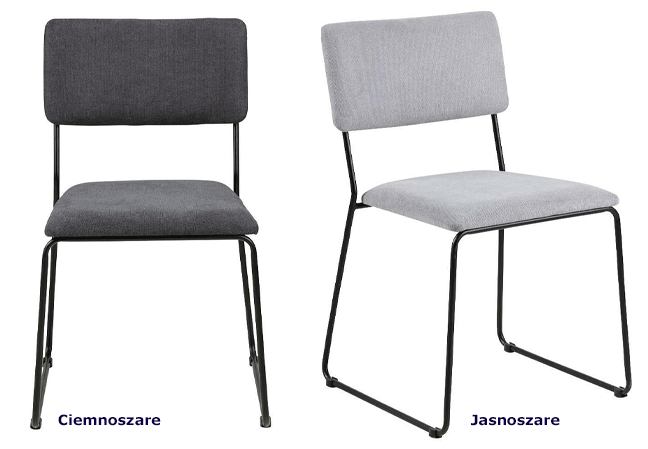 Tapicerowane krzesło Kalen 2X - szare