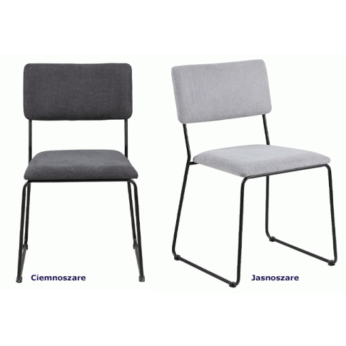 Szczegółowe zdjęcie nr 4 produktu Loftowe krzesło Kalen 2X - jasnoszare