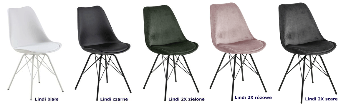 Tapicerowane krzesła Lindi - miękkie