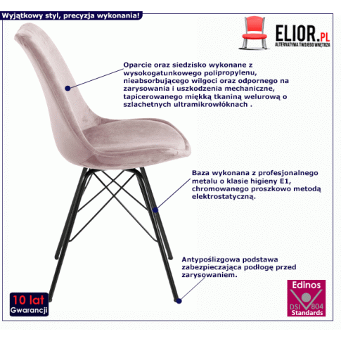 Fotografia Różowe krzesło welurowe - Visko 2X z kategorii Salon