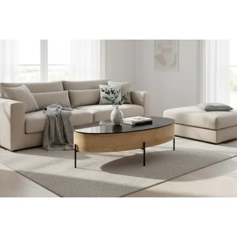 Fotografia Industrialna ława owalna szklana ze schowkiem Desper z kategorii Salon