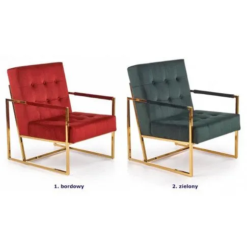 Szczegółowe zdjęcie nr 5 produktu Tapicerowany fotel klubowy welurowy Oseva - zielony