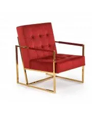 Klubowy fotel glamour Oseva - bordowy w sklepie Edinos.pl