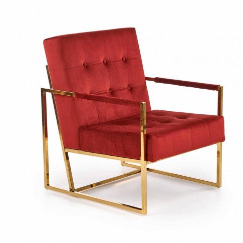 Zdjęcie produktu Klubowy fotel glamour Verden - bordowy.