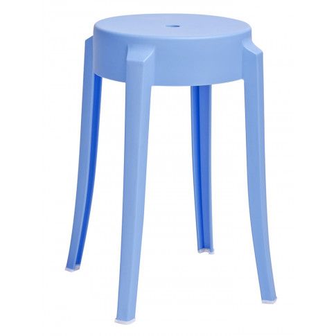 Zdjęcie produktu Minimalistyczny okrągły taboret Tolla - niebieski.