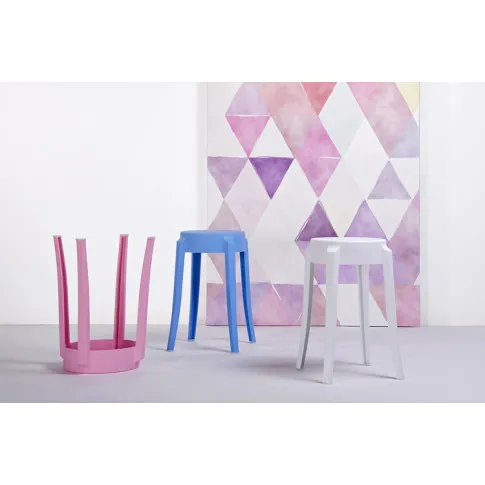 Szczegółowe zdjęcie nr 4 produktu Minimalistyczny okrągły taboret Lionax - niebieski