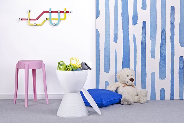 Produkt Designerski okrągły taboret Lionax - różowy