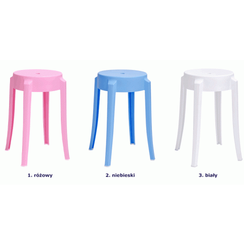 Szczegółowe zdjęcie nr 4 produktu Designerski okrągły taboret Lionax - różowy