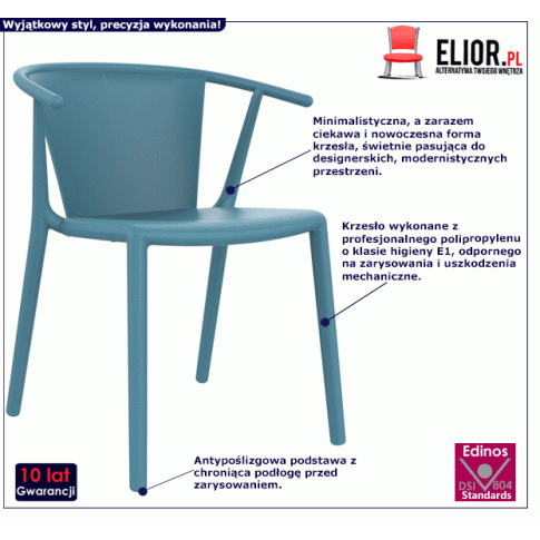 Fotografia Minimalistyczne krzesło Saran - niebieskie z kategorii Strona główna