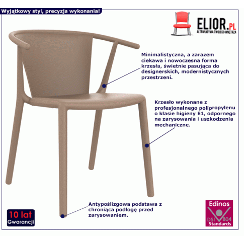 Fotografia Minimalistyczne krzesło Saran - beżowe z kategorii Strona główna