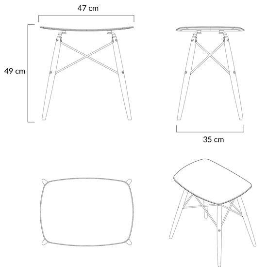 Produkt Skandynawski taboret do kuchni Spiro - szary - zdjęcie numer 2