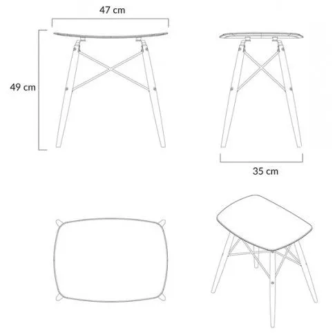 Szczegółowe zdjęcie nr 5 produktu Minimalistyczny taboret drewniany Spiro - czerwony