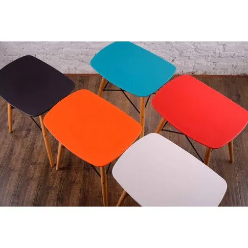 Zdjęcie drewniany taboret do kuchni turkusowy Ekro | Edinos.pl