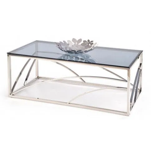 szklana ława Crystal srebrna