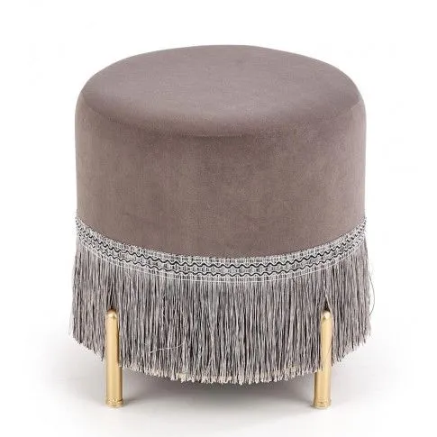 Zdjęcie produktu Okrągła pufa glamour Esmos - popielata.