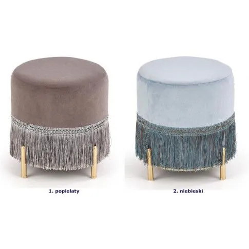 Szczegółowe zdjęcie nr 4 produktu Okrągła pufa glamour Esmos - popielata