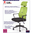 Fotografia Fotel obrotowy do komputera Mercury - zielono-czarny z kategorii Fotele obrotowe