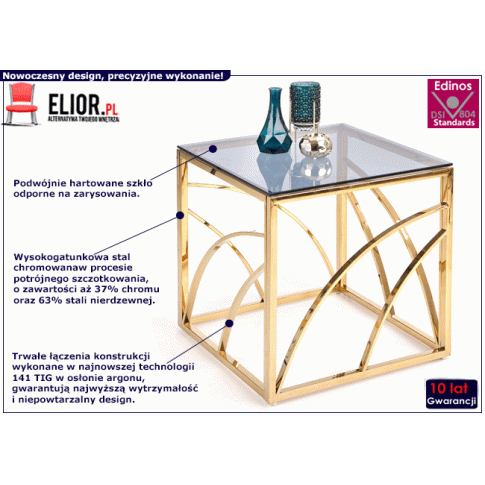 Stolik kawowy Crystal 3X złoty