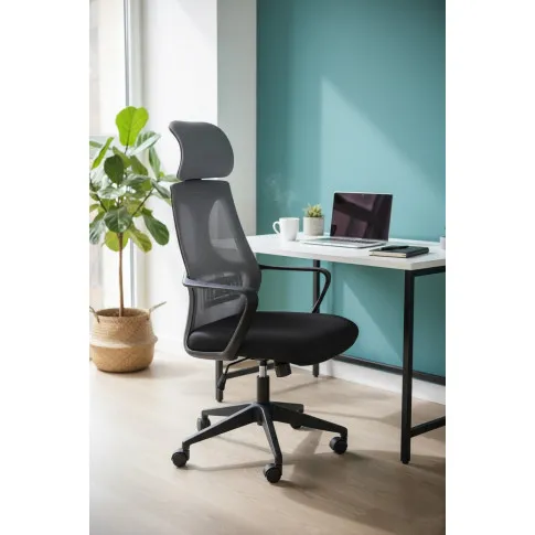 Fotografia Popielato-czarny fotel obrotowy do biurka - Tubai z kategorii Pracownia i biuro