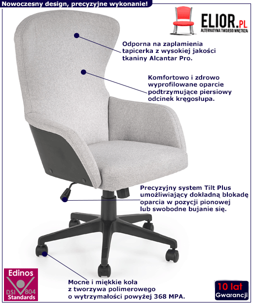 Tapicerowane krzesło Malika popiel