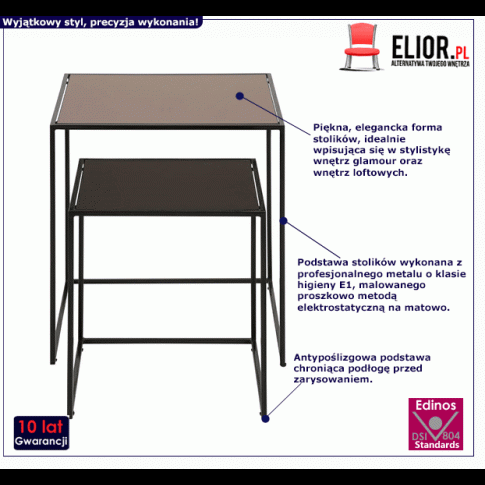 Fotografia Zestaw szklanych stolików Buenis - glamour z kategorii Ławy i stoliki