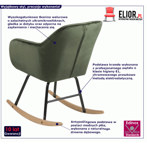 Fotografia Bujany fotel Walma - zielony z kategorii Pozostałe fotele